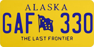 AK license plate GAF330