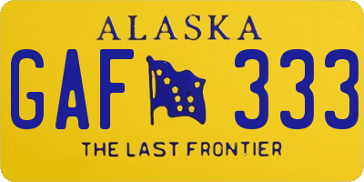 AK license plate GAF333