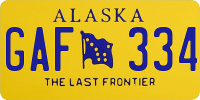 AK license plate GAF334