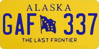 AK license plate GAF337