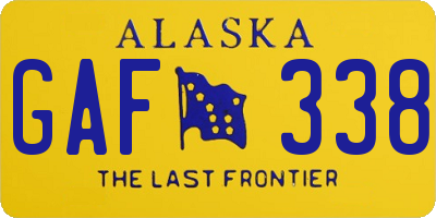 AK license plate GAF338