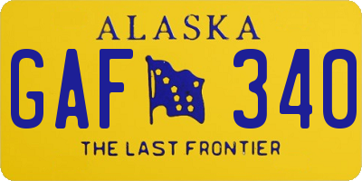 AK license plate GAF340