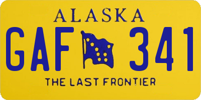 AK license plate GAF341