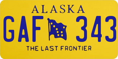 AK license plate GAF343