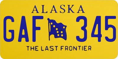 AK license plate GAF345