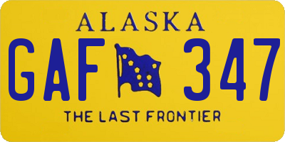 AK license plate GAF347