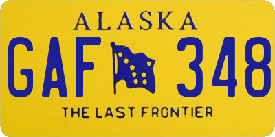 AK license plate GAF348