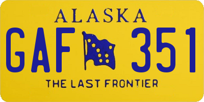 AK license plate GAF351