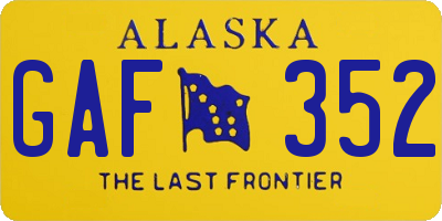 AK license plate GAF352