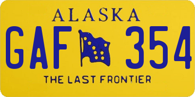 AK license plate GAF354