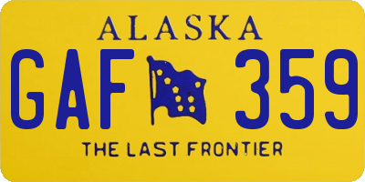 AK license plate GAF359
