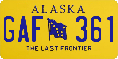 AK license plate GAF361