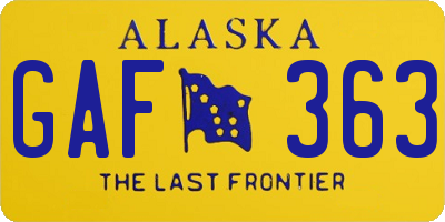 AK license plate GAF363