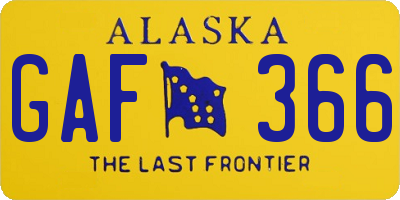 AK license plate GAF366