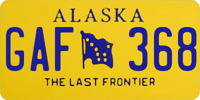 AK license plate GAF368