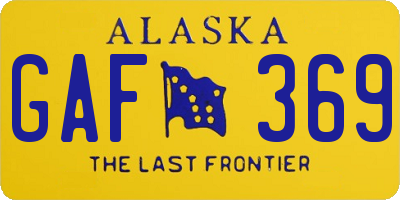 AK license plate GAF369