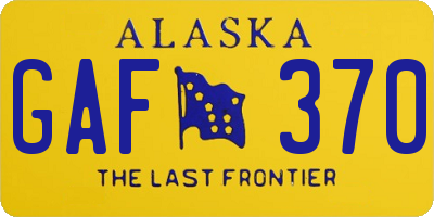 AK license plate GAF370