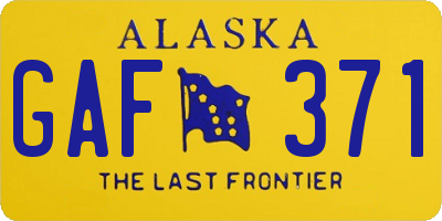 AK license plate GAF371