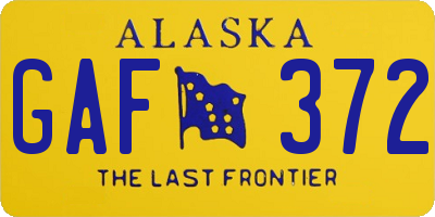 AK license plate GAF372