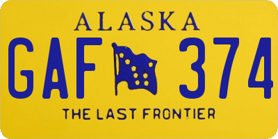 AK license plate GAF374