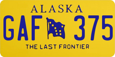 AK license plate GAF375