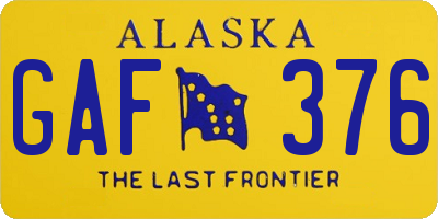 AK license plate GAF376