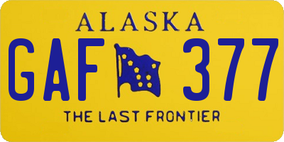 AK license plate GAF377