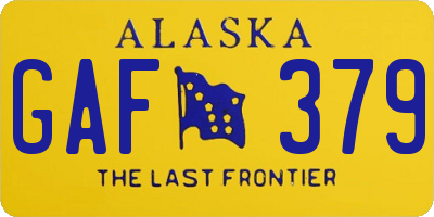 AK license plate GAF379