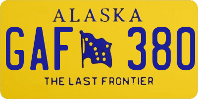 AK license plate GAF380