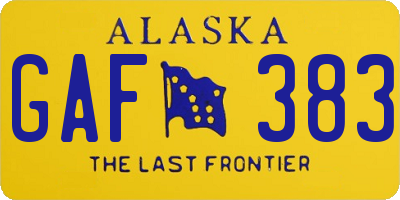 AK license plate GAF383