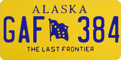 AK license plate GAF384