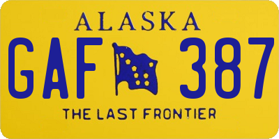 AK license plate GAF387