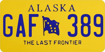 AK license plate GAF389