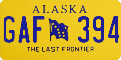 AK license plate GAF394