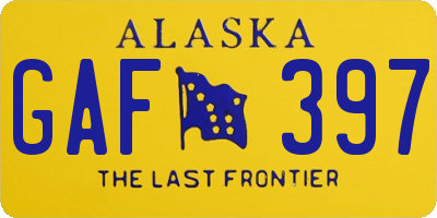 AK license plate GAF397