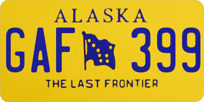 AK license plate GAF399