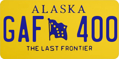 AK license plate GAF400