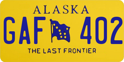 AK license plate GAF402