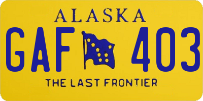 AK license plate GAF403