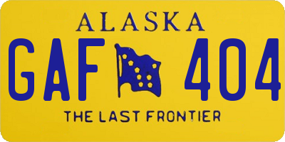 AK license plate GAF404