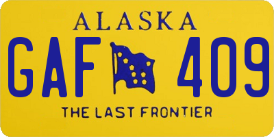 AK license plate GAF409