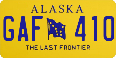 AK license plate GAF410