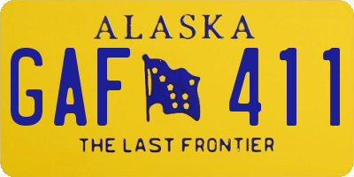 AK license plate GAF411