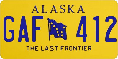 AK license plate GAF412