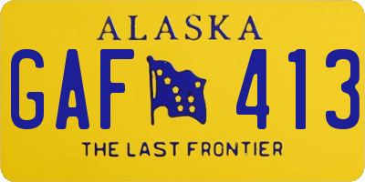 AK license plate GAF413