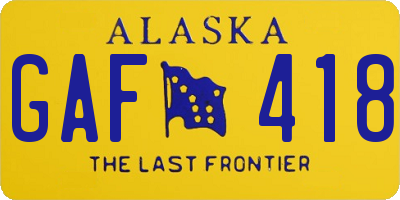 AK license plate GAF418