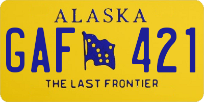 AK license plate GAF421