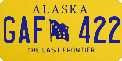 AK license plate GAF422