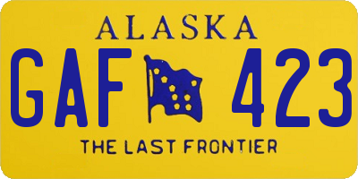 AK license plate GAF423