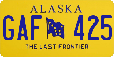 AK license plate GAF425